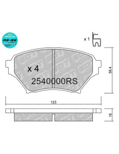 Pastillas delanteras Racing RS55 MAZDA NB (Con discos Ø270mm)