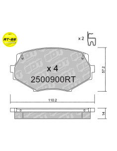 Pastillas delanteras Racing RT66 MAZDA MX5 NB (Con discos Ø256mm)