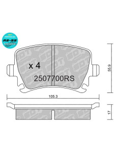 Pastillas de freno traseras Racing RS55 AUDI A3 8PA4 B7 TT 8J SEAT LEON 1P LEON 5F SKODA OCTAVIA VW GOLF V VI SCIROCCO