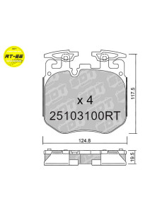 Front racing RT66 brakepads BMW 5 G30 7 G11 8 G14 X3 G01 X5 G05 X7 G07 MSPORT TOYOTA SUPRA GR DB41 DB42 DB43