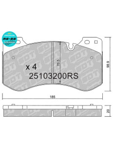 Pastillas delanteras racing RS55 BMW M2 G42 M3 G20 M4 G22