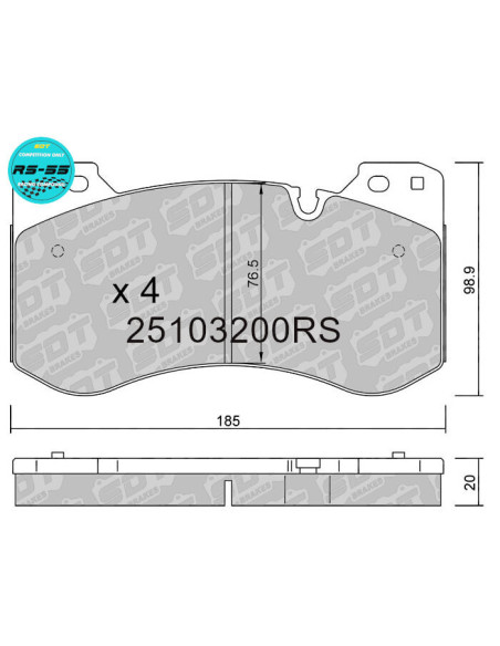 Pastillas delanteras racing RS55 BMW M2 G42 M3 G20 M4 G22