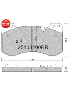 Pastillas delanteras racing RR80 BMW M2 G42 M3 G20 M4 G22