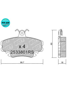 Pastillas delanteras racing RS55 DACIA PEUGEOT 205 GTI 309 GTI RENAULT ALPINE CLIO R5 GT TURBO R11 R19