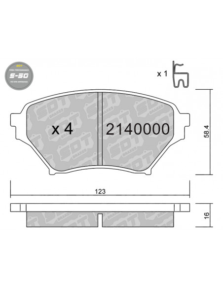 FRONT HIGH PERFORMANCE BRAKEPADS S50 MAZDA MX 5 NB
