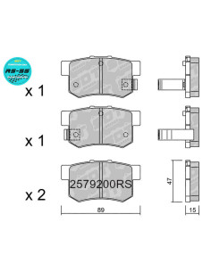 Pastillas traseras racing RS55 HONDA Civic EP3 FD2 Integra DC2 DC5 S2000 SUZUKI Swift mk3 Sport