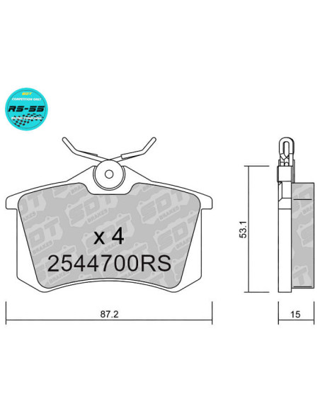 Pastillas traseras racing RS55 AUDI CITROEN DS PEUGEOT SEAT SKODA VW GTI CUPRA