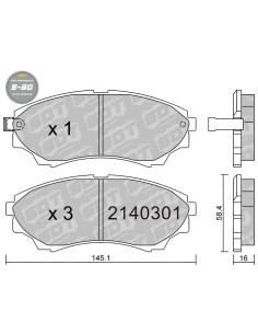 PASTILLAS DE FRENO DELANTERAS HIGH PERFORMANCE S50 FORD RANGER MAZDA SERIE B SERIE BT50