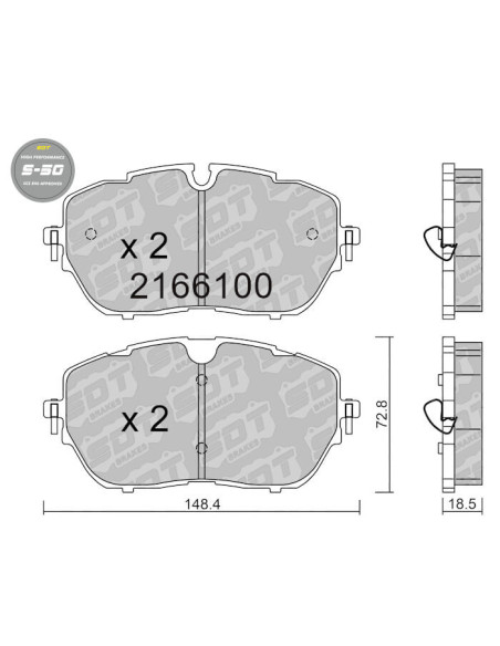 Pastillas delanteras High Performance S50 CITROEN C5 AIRCROSS C5 X DS 4 II DS 7 OPEL ASTRA L PEUGEOT 3008 II 308 II III 508 II