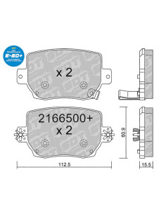 Rear High Performance Plus pads S50+ for TESLA MODEL 3 (5YJ3) MODEL Y (5YJY)