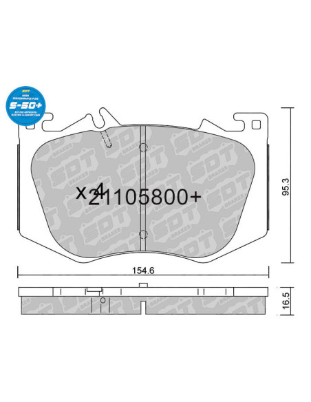 Front High Performance Plus S50+ pads MERCEDES A-CLASS (W177) AMG A35 A45 CLA (C118) 35S 45S CLA (X118) GLA (H247) 45 GLB (X247)