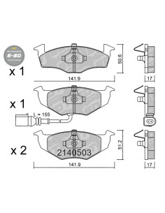 PASTILLAS DE FRENO DELANTERAS HIGH PERFORMANCE S50 SEAT CORDOBA IBIZA MK3 VW POLO 9N