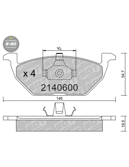 PASTILLAS DE FRENO DELANTERAS HIGH PERFORMANCE S50 SEAT TOLEDO SKODA OCTAVIA 1U VW BORA GOLF IV