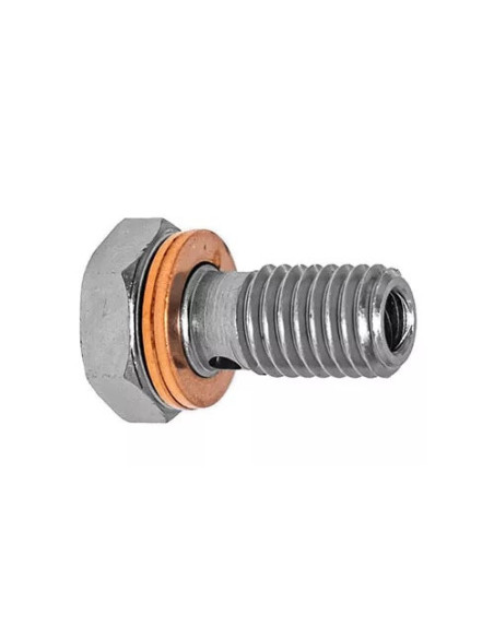 Racor tornillo banjo en acero 10x150 Longitud 27mm