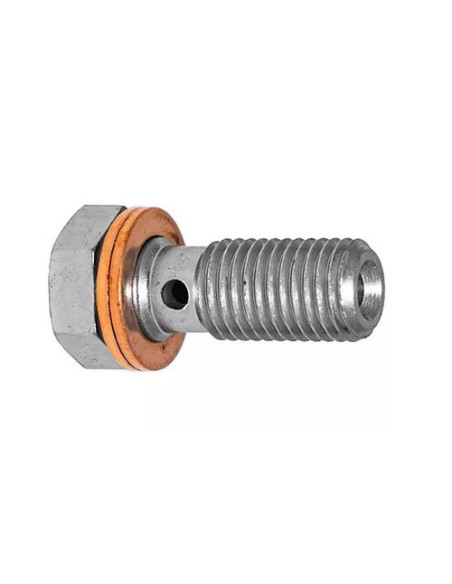 Racor tornillo banjo en acero 10x125 Longitud 30,5mm