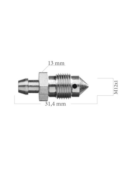 Brake caliper bleed nipple screw M12x100 Length 31,4mm