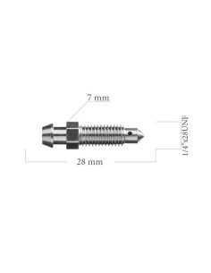 TORNILLO SANGRADOR PURGADOR DE ACERO M1/4 28UNF Longitud 28 mm 2