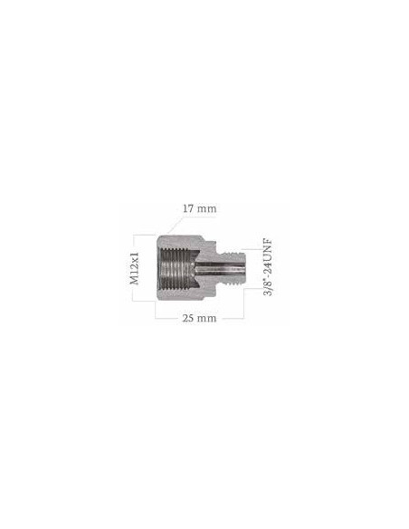 RACOR REDUCTOR ACERO HEMBRA CONVEXA 12x100 a MACHO 3/8" 24UNF