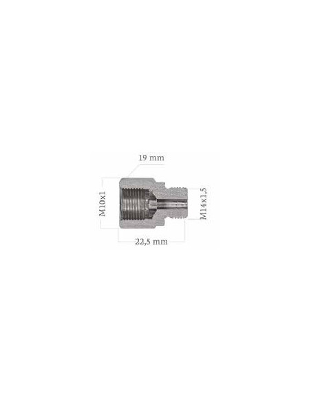 Reducer union adapter steel fitting female concave 10x100 to male 14x150