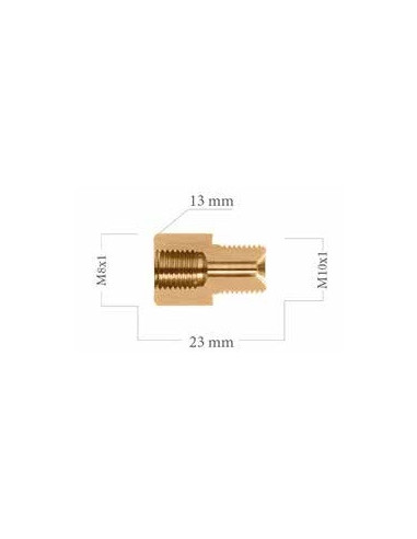 Reducer union adapter fitting female concave 8x100 to male 10x100