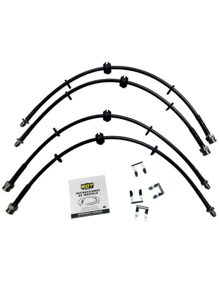 Juego de 4 latiguillos metalicos flexibles para FIAT DUCATO 290 (2014-) Autocaravana Camper