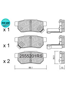Pastillas de freno traseras racing RS55 HONDA CIVIC ED EE MC MB PRELUDE BA MG ZR ZS ROVER 25 45 STREETWISE