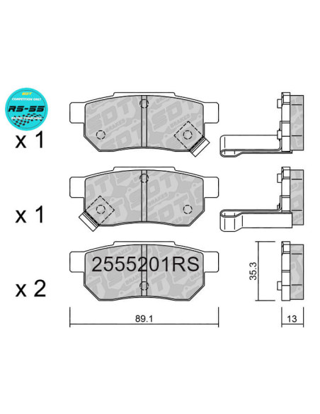 Pastillas de freno traseras racing RS55 HONDA CIVIC ED EE MC MB PRELUDE BA MG ZR ZS ROVER 25 45 STREETWISE