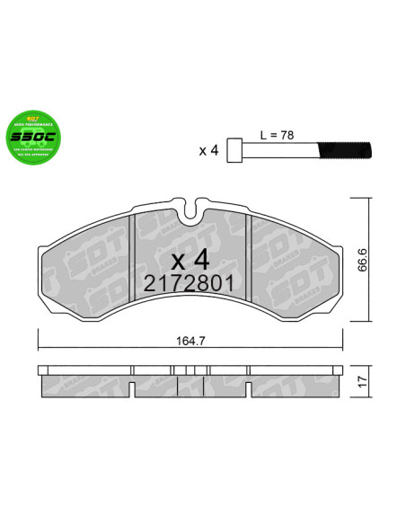 Front high performance brakepads S50C IVECO DAILY