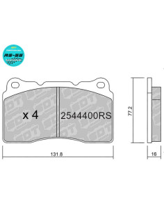 Pastillas de freno delanteras Racing RS55 ALFA ROMEO GTA MITSUBISHI Evo RENAULT Megane IV RS SUBARU IMPREZA STI
