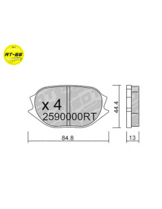 Pastillas traseras Racing RT66 PFC CALIPER ZR55 RENAULT CLIO 4 R3T CLIO 5 RALLY3 RALLY4