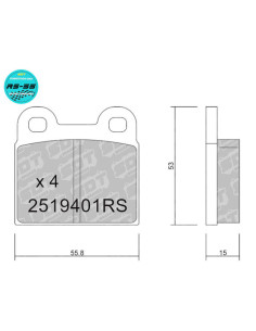 Pastillas traseras Racing RS55 ALFA ROMEO 75 ALFETTA GIULIETTA 116 GTV SZ