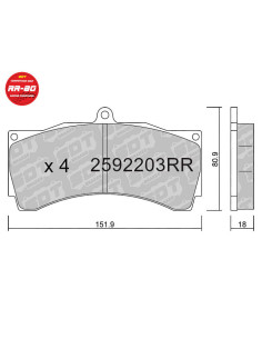 Pastillas delanteras Racing RR80 Pinza ALCON AP RACING KSPORT ROTORA 18mm CP3894D54 FRP3003 ( D54mm )