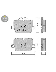 Rear High Performance S50 brake pads for BMW 2 G42 3 G20 G21 4 G22 Z4 G29 TOYOTA SUPRA DB