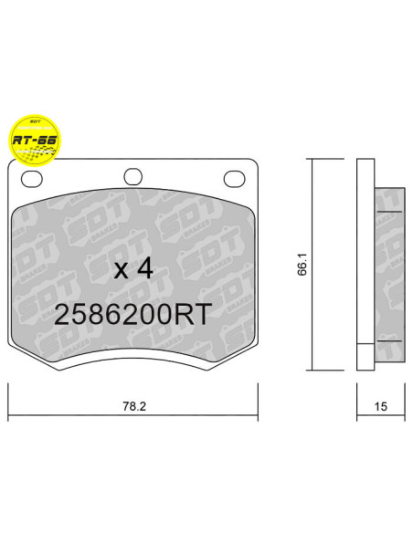 Front Racing RT66 brakepads CATERHAM FORD ESCORT MK1 CAPRI LOTUS ECLAT ELAN