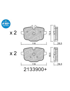 Rear High Performance Plus S50+ brakepads BMW M2 G42 M3 G20 M4 G22