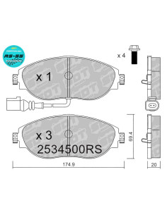 Pastillas de freno delanteras RS55 AUDI A3 S3 8V SEAT LEON CUPRA 5F VW GOLF VII CLUBSPORT