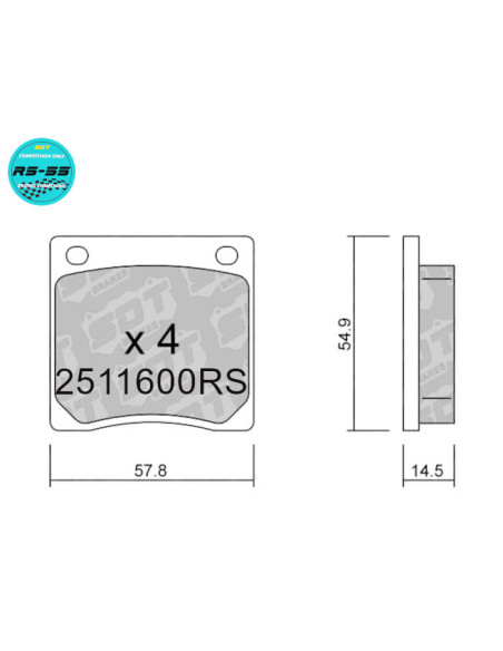 Front Racing RS55 brakepads for DATSUN 120A 120Y  NISSAN SUNNY 1.2 B110 B210 HONDA CIVIC 1.2 1.5