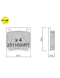 Front Racing RT66 brakepads for DATSUN 120A 120Y  NISSAN SUNNY 1.2 B110 B210 HONDA CIVIC 1.2 1.5