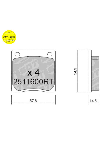 Front Racing RT66 brakepads for DATSUN 120A 120Y  NISSAN SUNNY 1.2 B110 B210 HONDA CIVIC 1.2 1.5