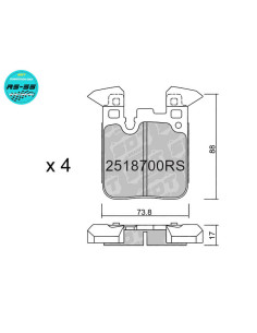 Pastillas de freno traseras Racing RT66 BMW M135 M140 M235 M240 M2 M3 M4 PERFORMANCE MSPORT