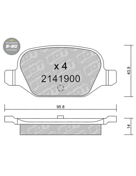 PASTILLAS DE FRENO TRASERAS HIGH PERFORMANCE S50 FIAT 500 500C PANDA 169 188 199 LANCIA MUSA