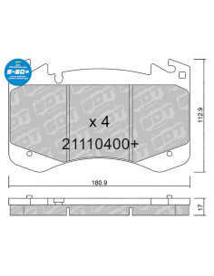 Pastillas de freno High PerformanS50+ LAND ROVER Range Rover Sport III L461 Range Rover V L460 Ø400mm llanta 20"