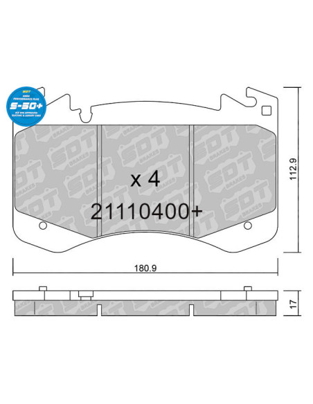 Pastillas de freno High PerformanS50+ LAND ROVER Range Rover Sport III L461 Range Rover V L460 Ø400mm llanta 20"