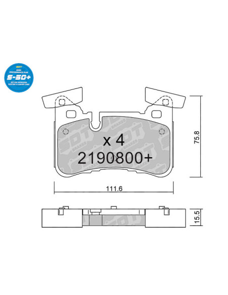 Rear High Performance Plus S50+ pads for MERCEDES BENZ C 63 AMG W204 C204 CLS 63 AMG C218 E W212 63AMG