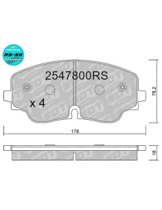 Pastillas delanteras Racing RS55 AUDI S3 RS3 8Y VW ARTEON R 3H GOLF VIII R CLUBSPORT TIGUAN R 4 motion Ø356mm