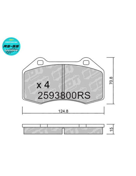 Pastillas delanteras racing RS55 ABARTH 500 ALFA ROMEO 4C ALPINE A110 FIAT OPEL CORSA D E RENAULT CLIO 3 RS BREMBO
