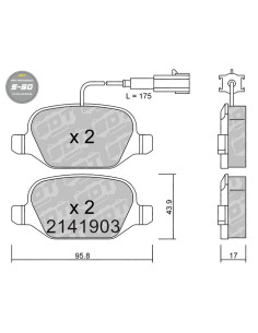 PASTILLAS DE FRENO TRASERAS HIGH PERFORMANCE S50 ALFA ROMEO MITO