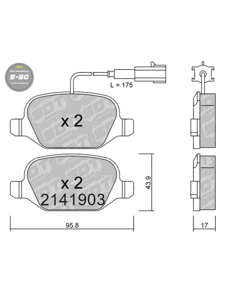 PASTILLAS DE FRENO TRASERAS HIGH PERFORMANCE S50 ALFA ROMEO MITO