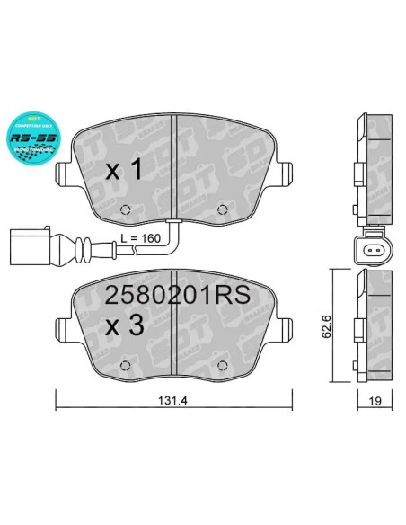PASTILLAS DE FRENO DELANTERAS RACING RS55 SEAT CORDOBA IBIZA 6L FR SKODA FABIA 6Y2 5J PRAKTIK ROOMSTER VW POLO 9N PASTILLAS DE FRENO DELANTERAS RACING RS55 SEAT CORDOBA IBIZA 6L FR SKODA FABIA 6Y2 5J PRAKTIK ROOMSTER VW POLO 9N