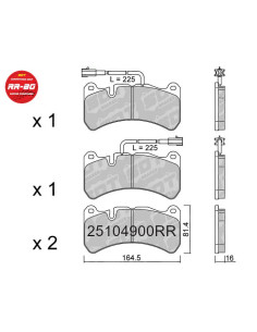 Pastillas de freno delanteras Racing RR80 Alfa Romeo Giulia II 952 2.9 GTA Stelvio Q4 Subaru Impreza GK Ferrari 599 Maserati